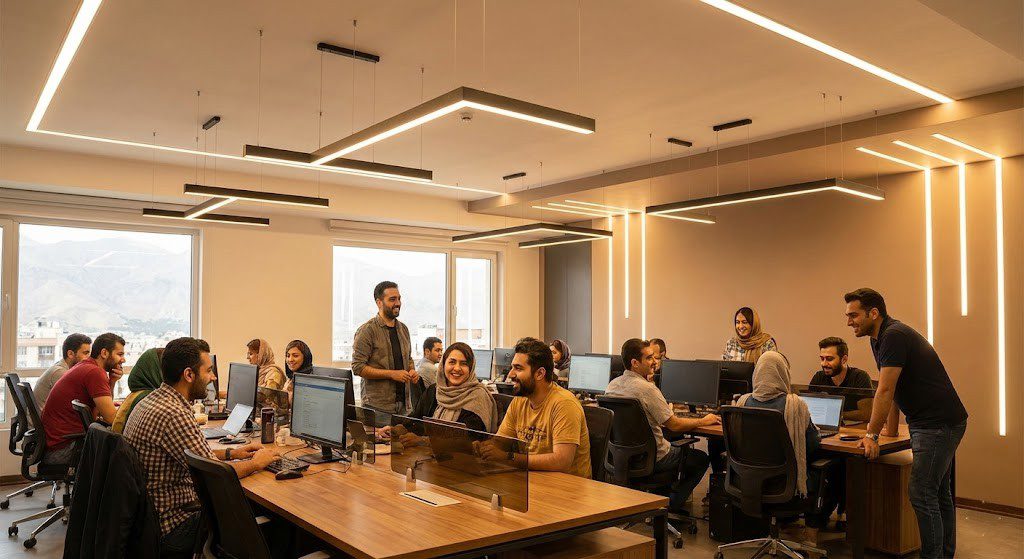 پنل‌های نورپردازی محیطی با UGR پایین (Low-Glare UGR<19 Panels) برای دفتر کار 