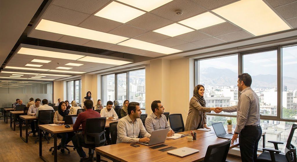 پنل‌های دارای نور جانبی (Edge-Lit Panels) برای دفاتر