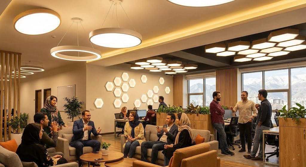 چراغ و پنل‌های دایره‌ای و شکل‌دار (Circular and Shaped Panels)