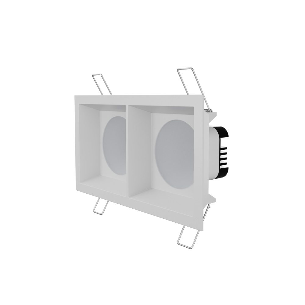 باراد– چراغ روشنایی توکار -دو شعله ثابت رنگ بدنه سفید کد DB11